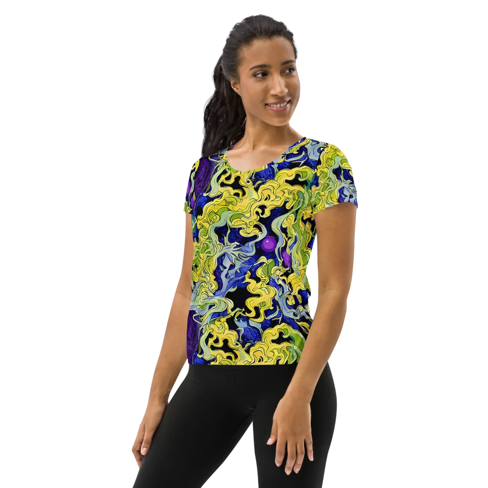 Lemon Riot on Women's Athletic T-Shirt — Left
