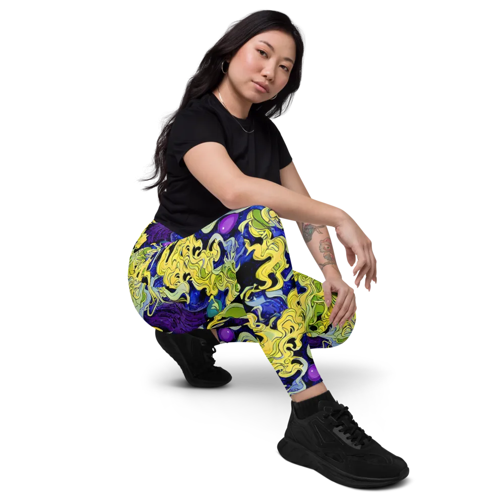 Lemon Riot on Leggings with Pockets — Right Front