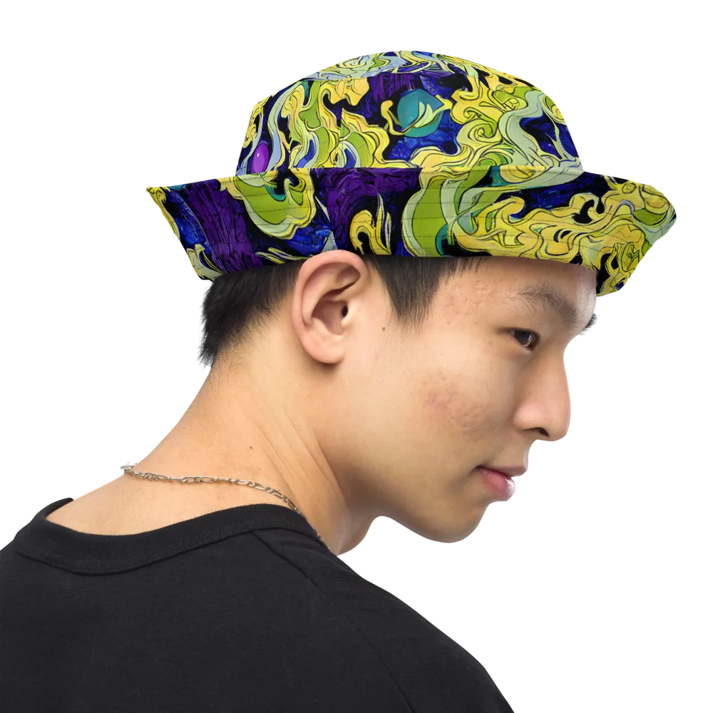 Lemon Riot on Reversible Bucket Hat — Right Outside