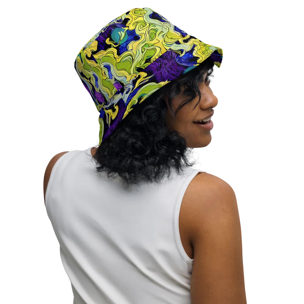 Lemon Riot on Reversible Bucket Hat — Right Outside