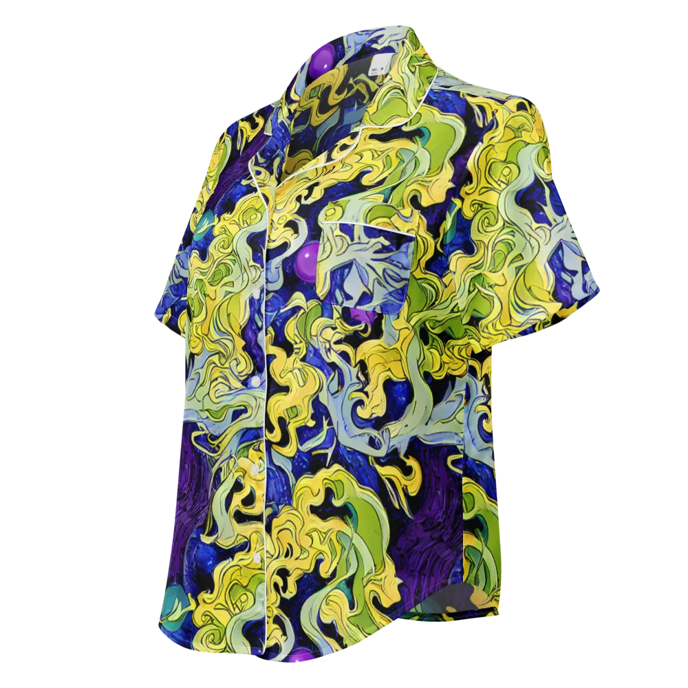 Lemon Riot on Women's Short Sleeve Pajama Top — Left Front