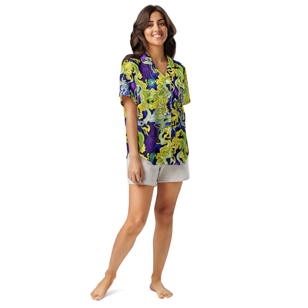 Lemon Riot on Women's Short Sleeve Pajama Top — Front