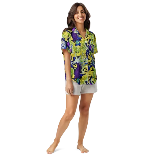 Lemon Riot on a Women's Short Sleeve Pajama Top
