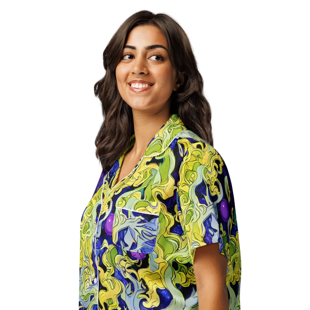 Lemon Riot on Women's Short Sleeve Pajama Top — Left Front