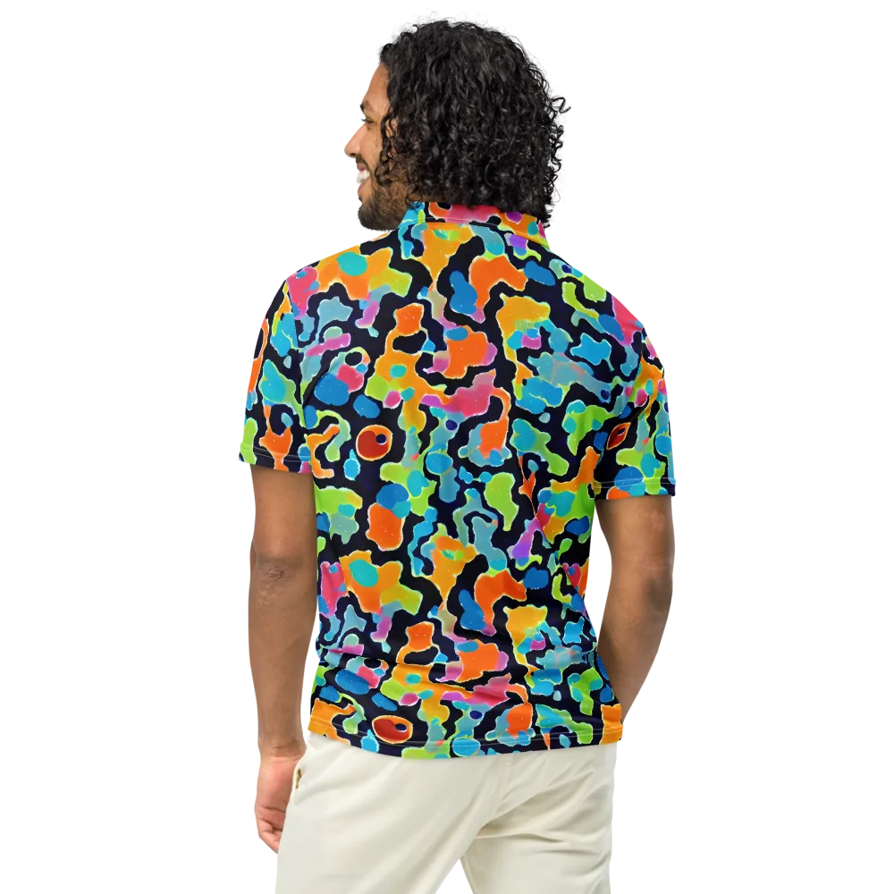 Prism Ooze on Men's Slim Fit Polo Shirt — Back