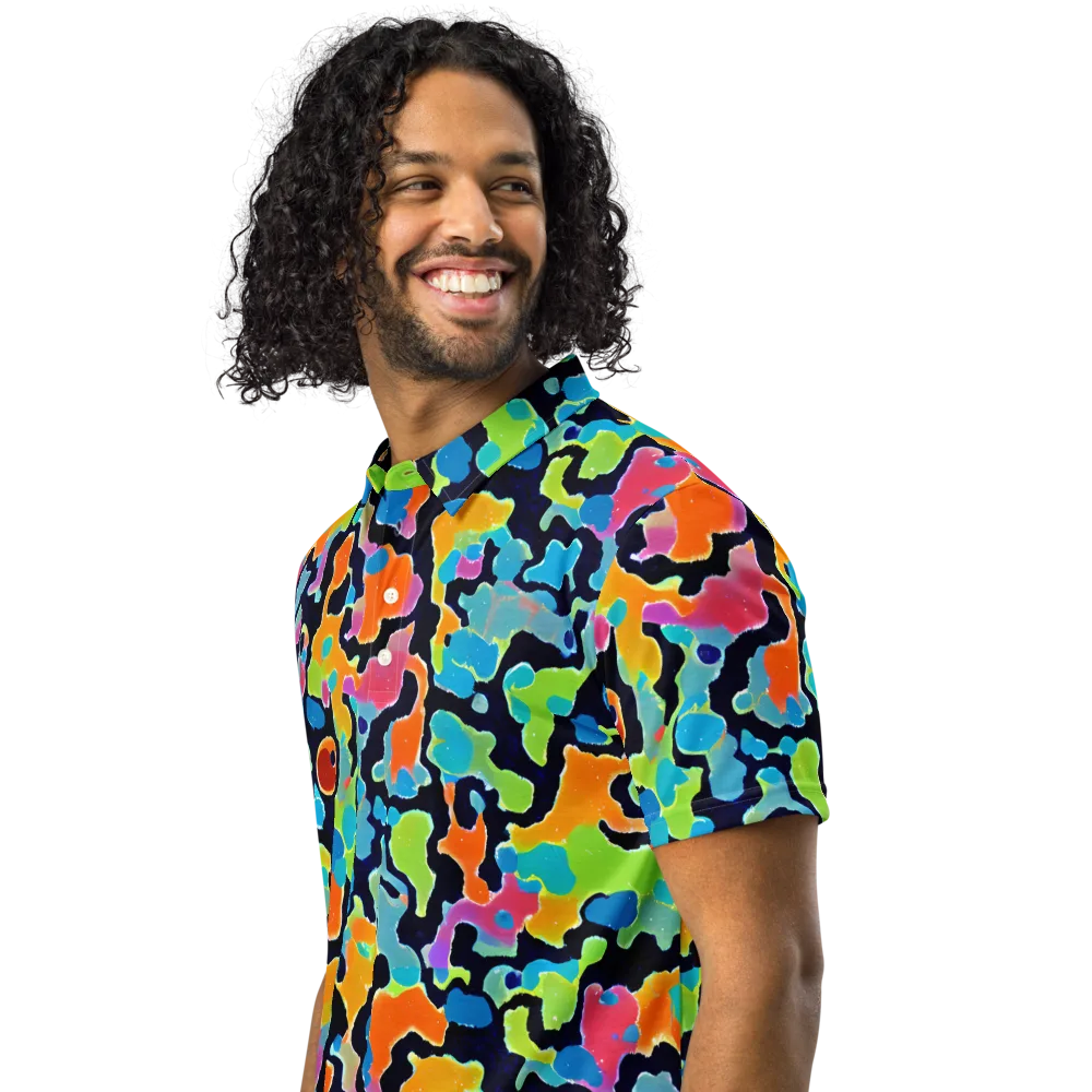 Prism Ooze on Men's Slim Fit Polo Shirt — Left Front