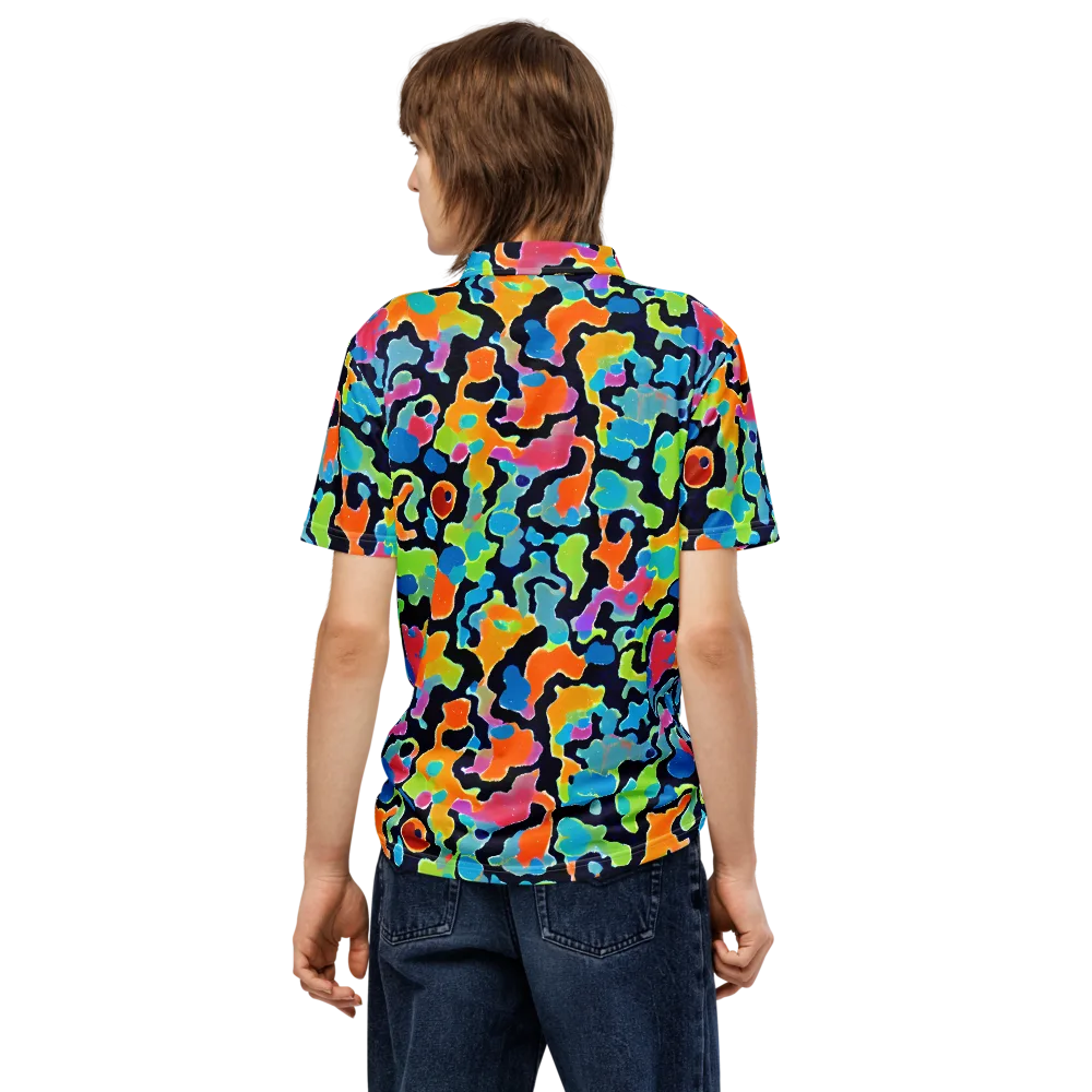 Prism Ooze on Men's Slim Fit Polo Shirt — Back