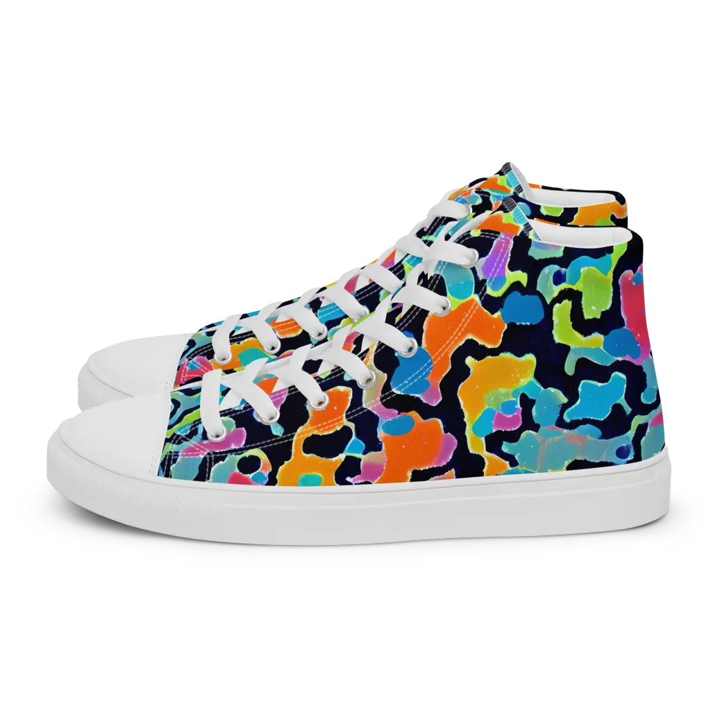Prism Ooze on Men's High Top Canvas Shoes — Left