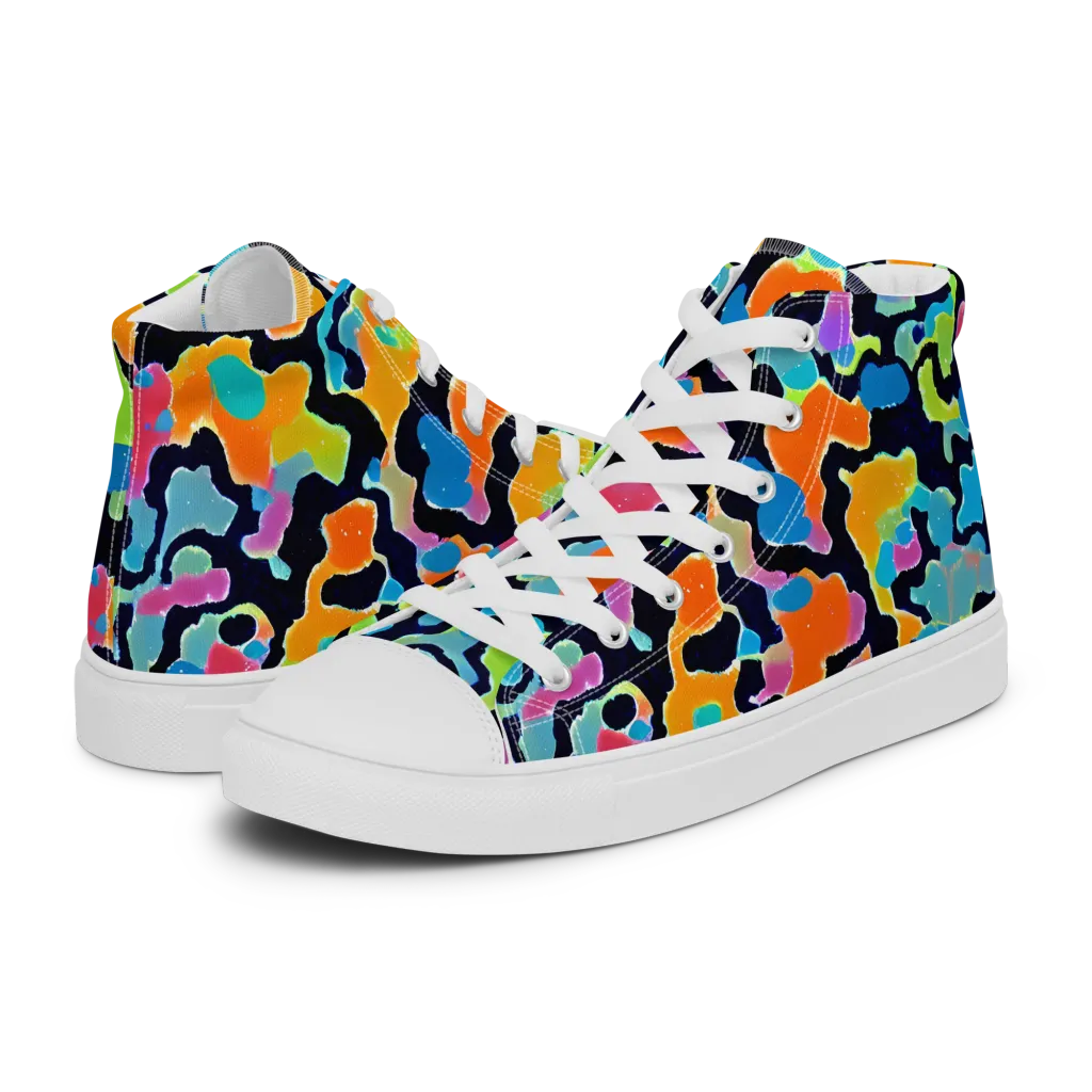 Prism Ooze on Men's High Top Canvas Shoes — Left
