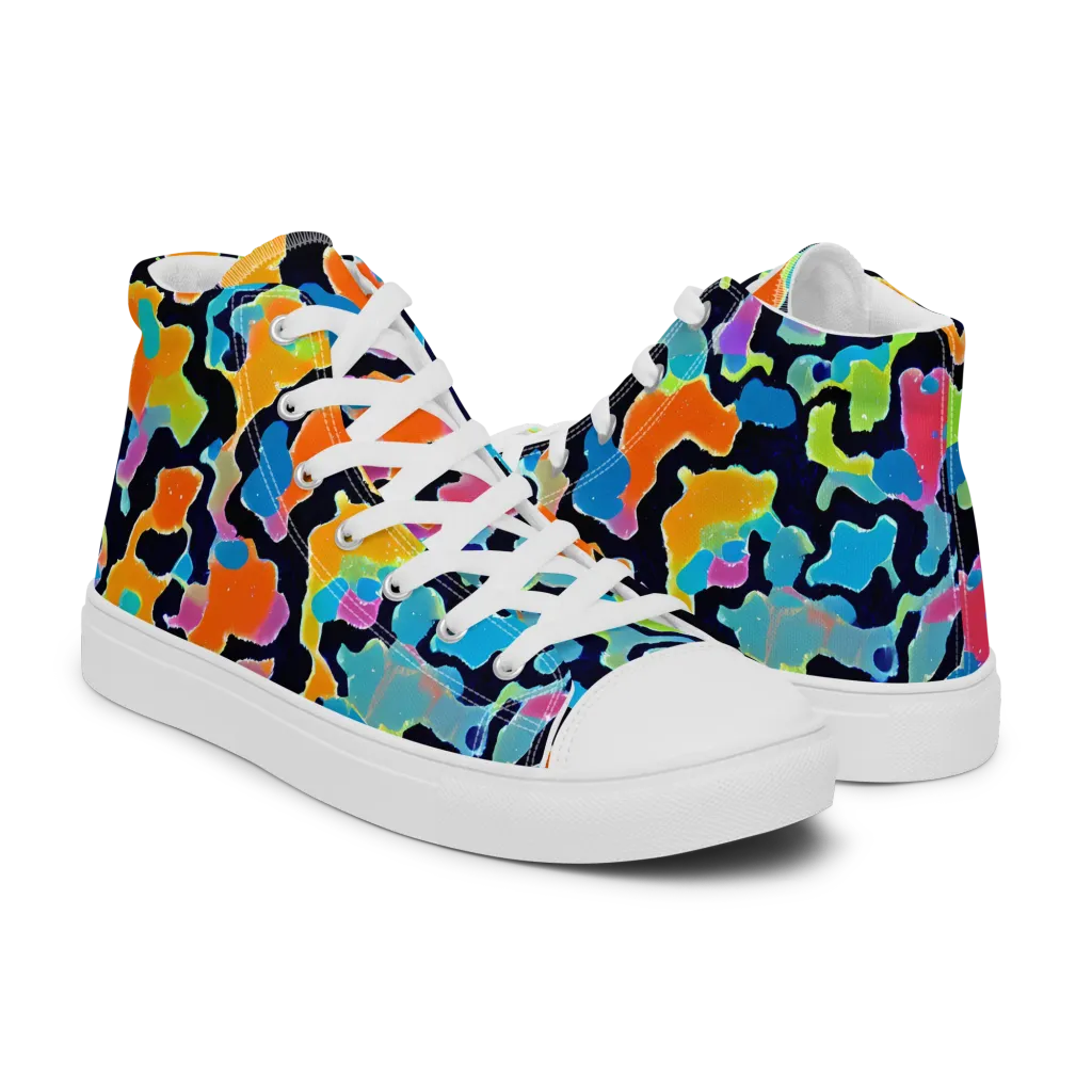 Prism Ooze on Men's High Top Canvas Shoes — Right
