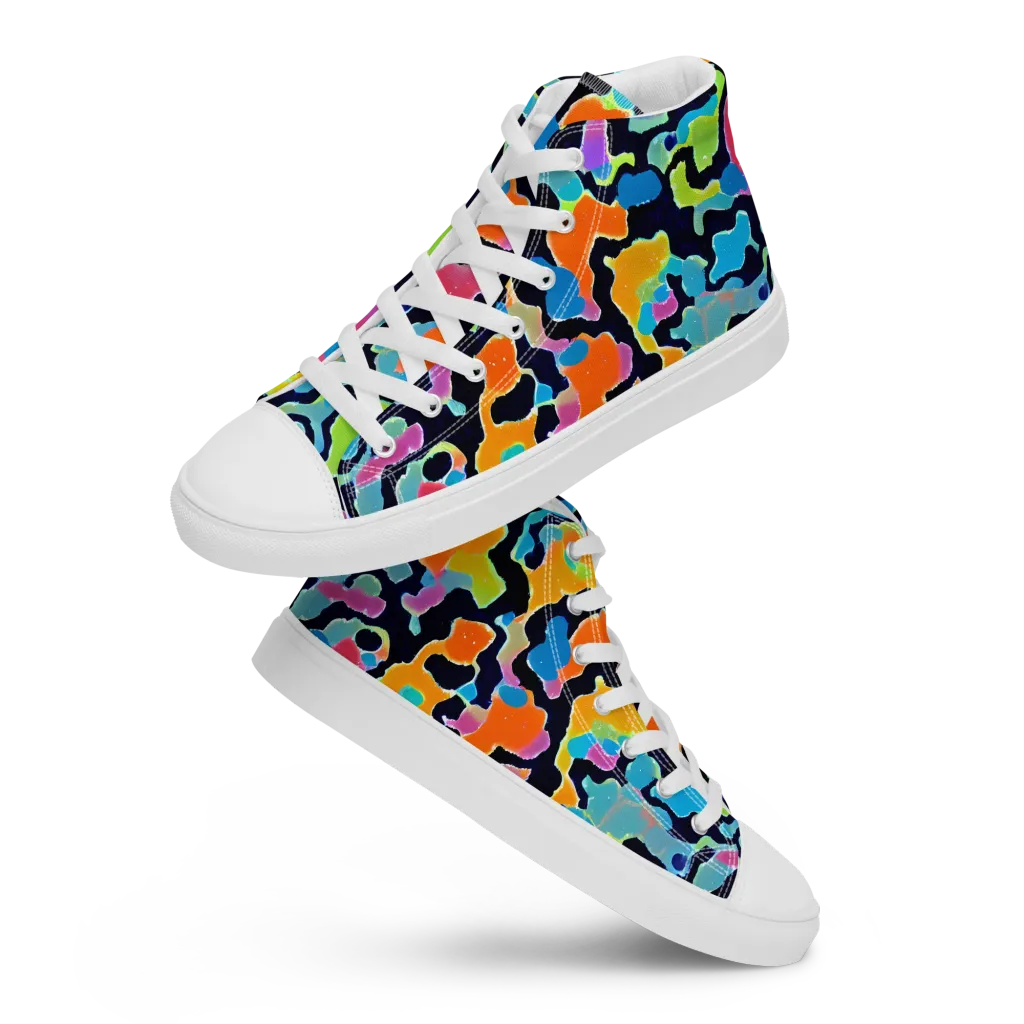 Prism Ooze on Men's High Top Canvas Shoes — Front