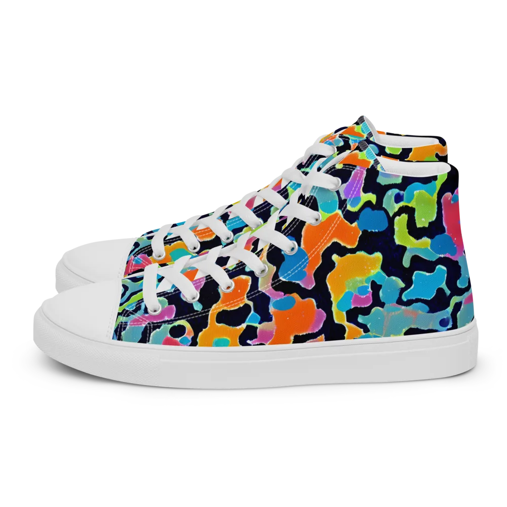 Prism Ooze on Women's High Top Canvas Shoes — Left