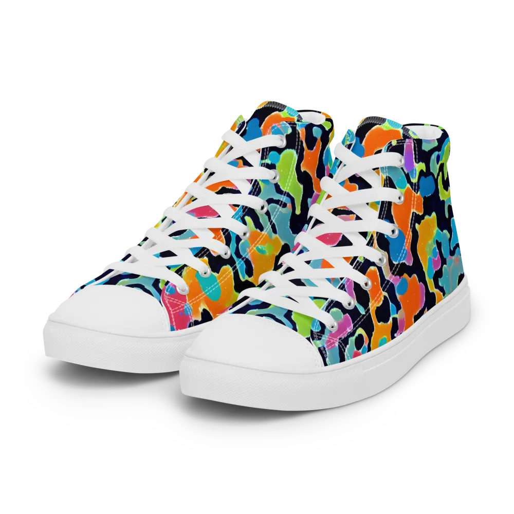 Prism Ooze on Women's High Top Canvas Shoes — Left Front
