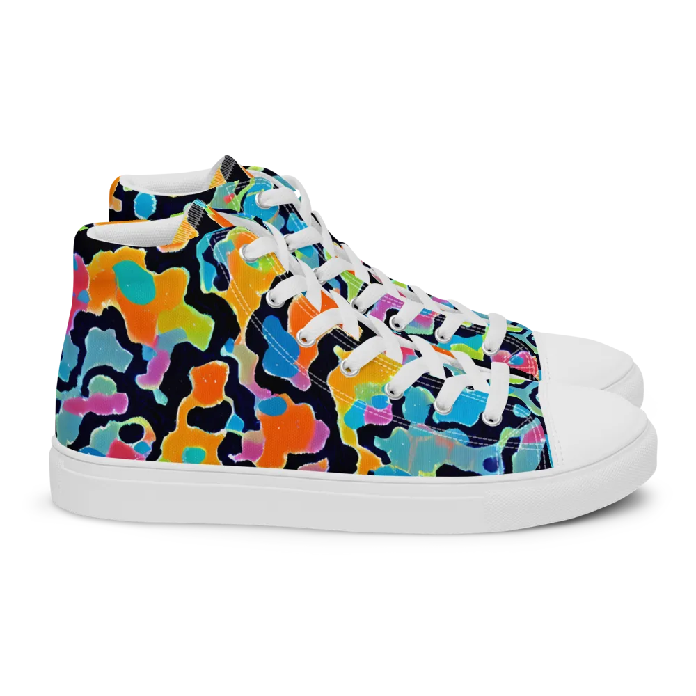 Prism Ooze on Women's High Top Canvas Shoes — Right