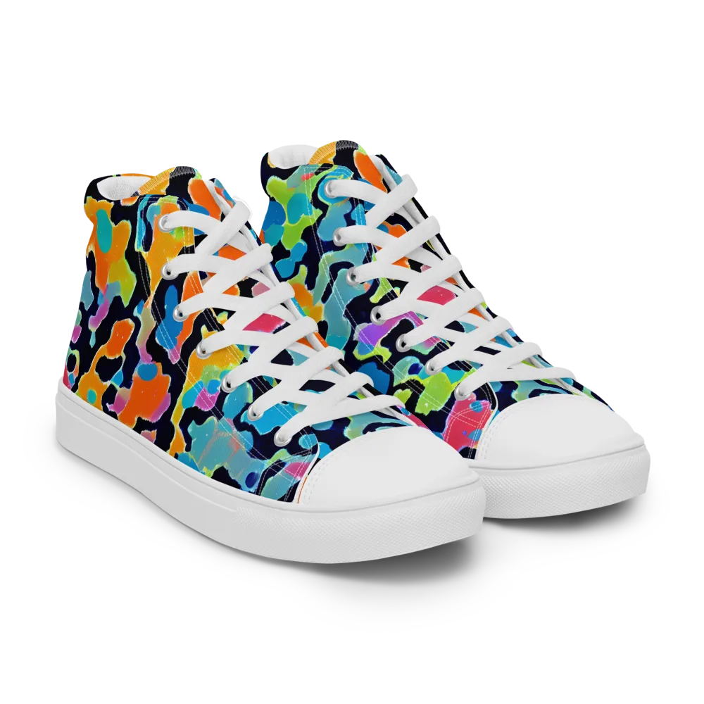 Prism Ooze on Women's High Top Canvas Shoes — Right Front
