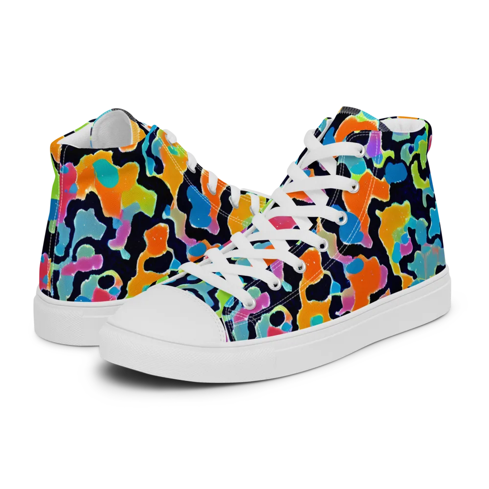 Prism Ooze on Women's High Top Canvas Shoes — Left