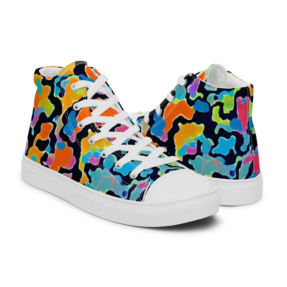Prism Ooze on Women's High Top Canvas Shoes — Right