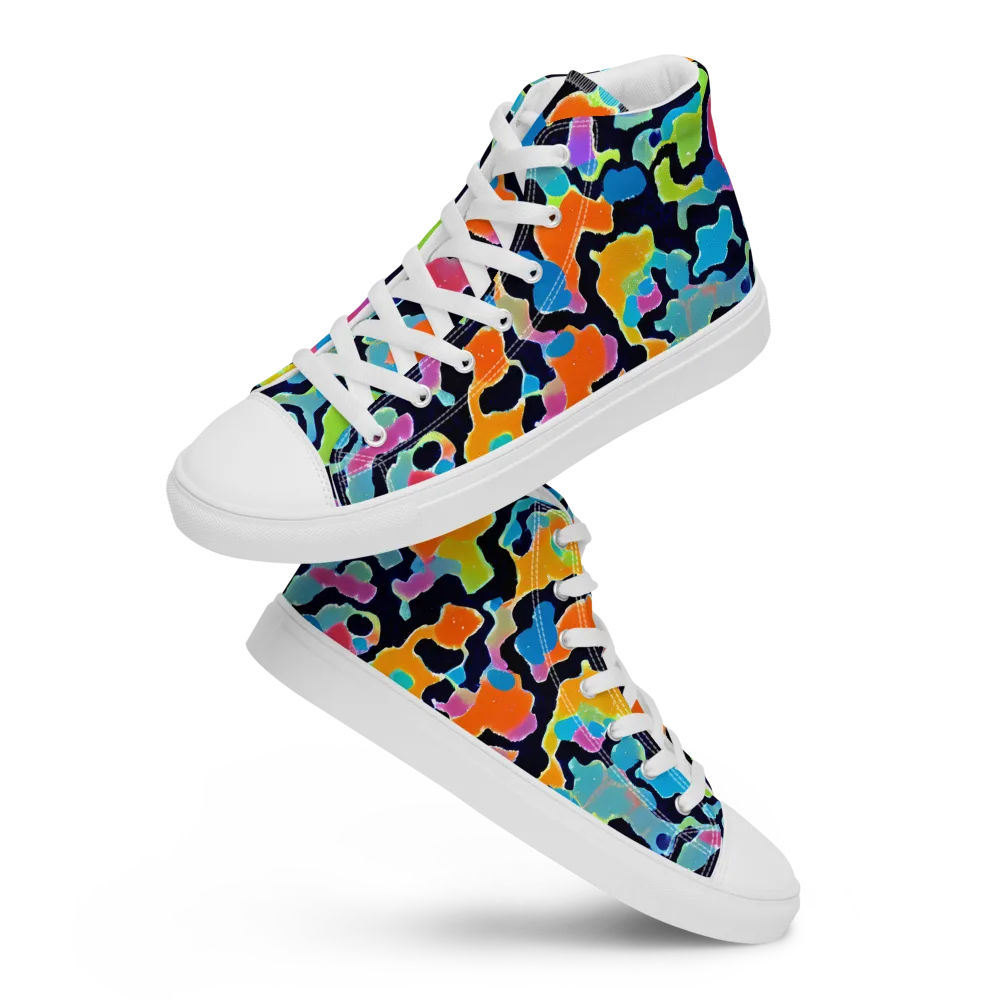 Prism Ooze on Women's High Top Canvas Shoes — Front