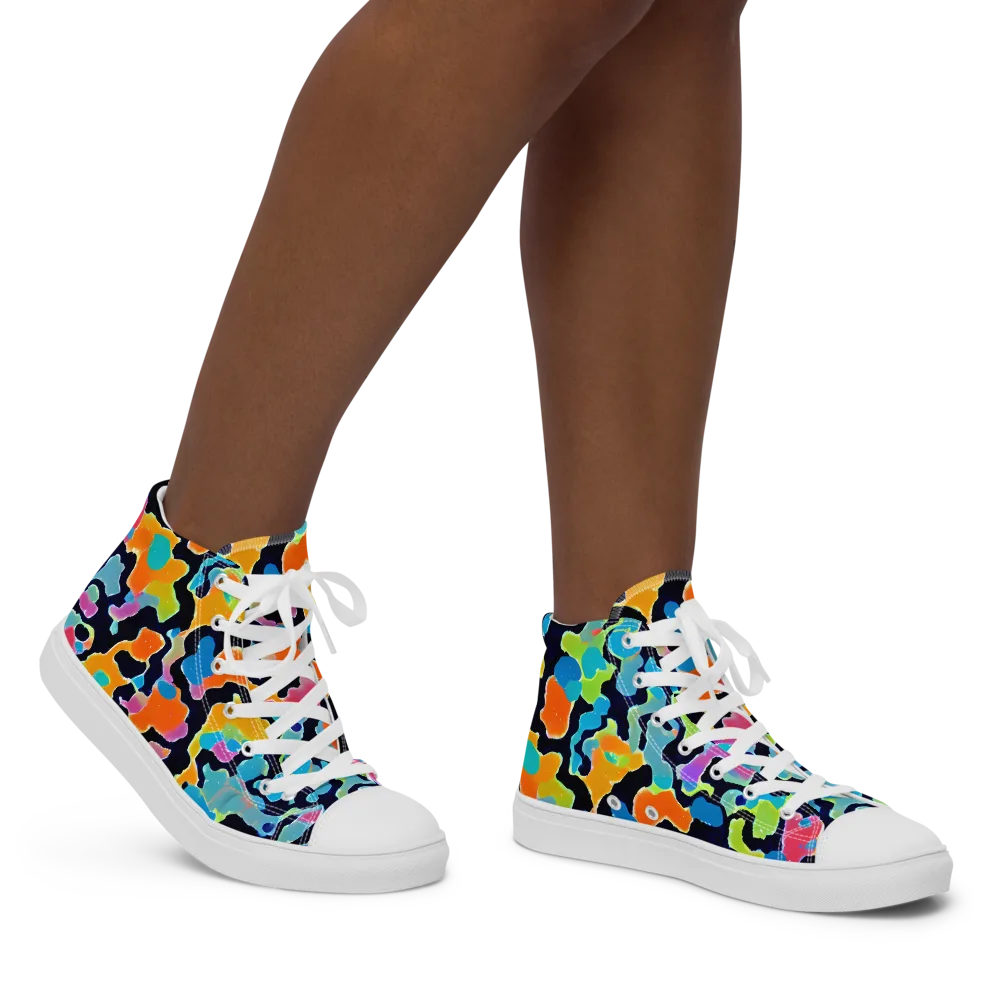 Prism Ooze on Women's High Top Canvas Shoes — Right
