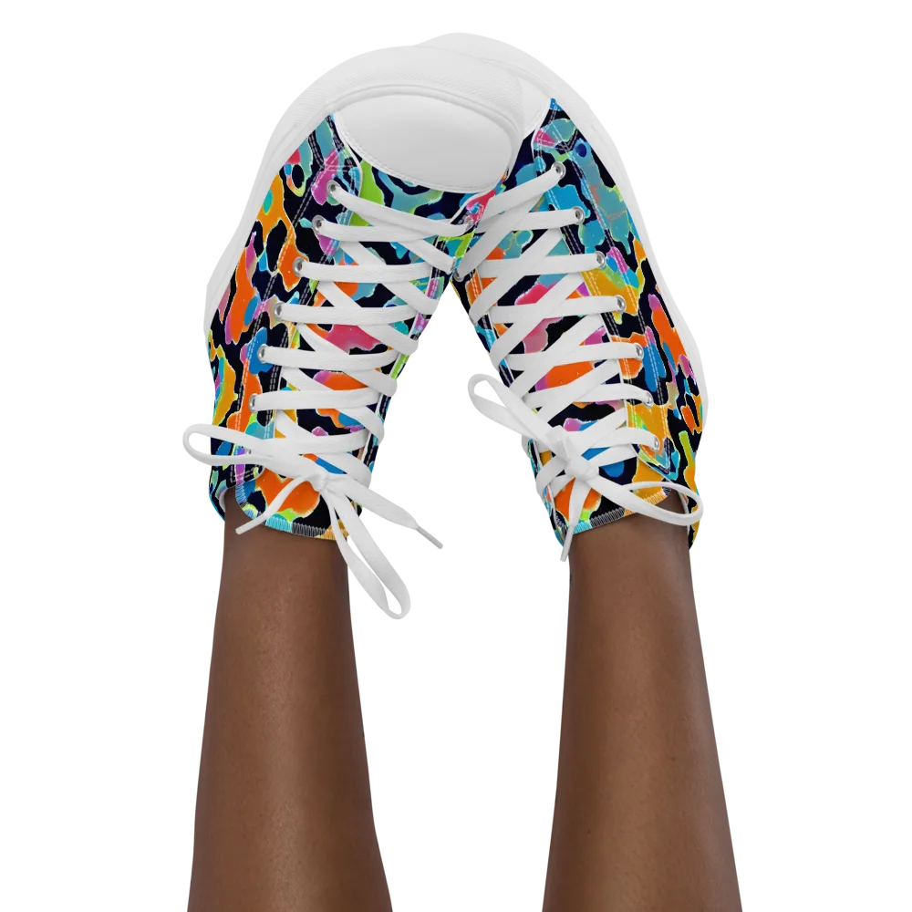 Prism Ooze on Women's High Top Canvas Shoes — Front