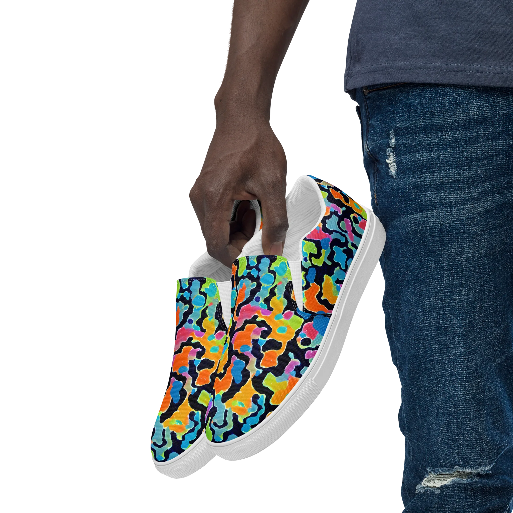 Prism Ooze on Men's Slip-On Canvas Shoes — Left Front
