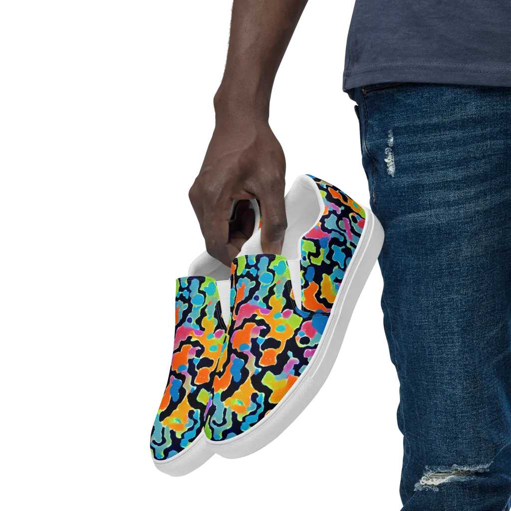 Prism Ooze on Men's Slip-On Canvas Shoes — Left Front