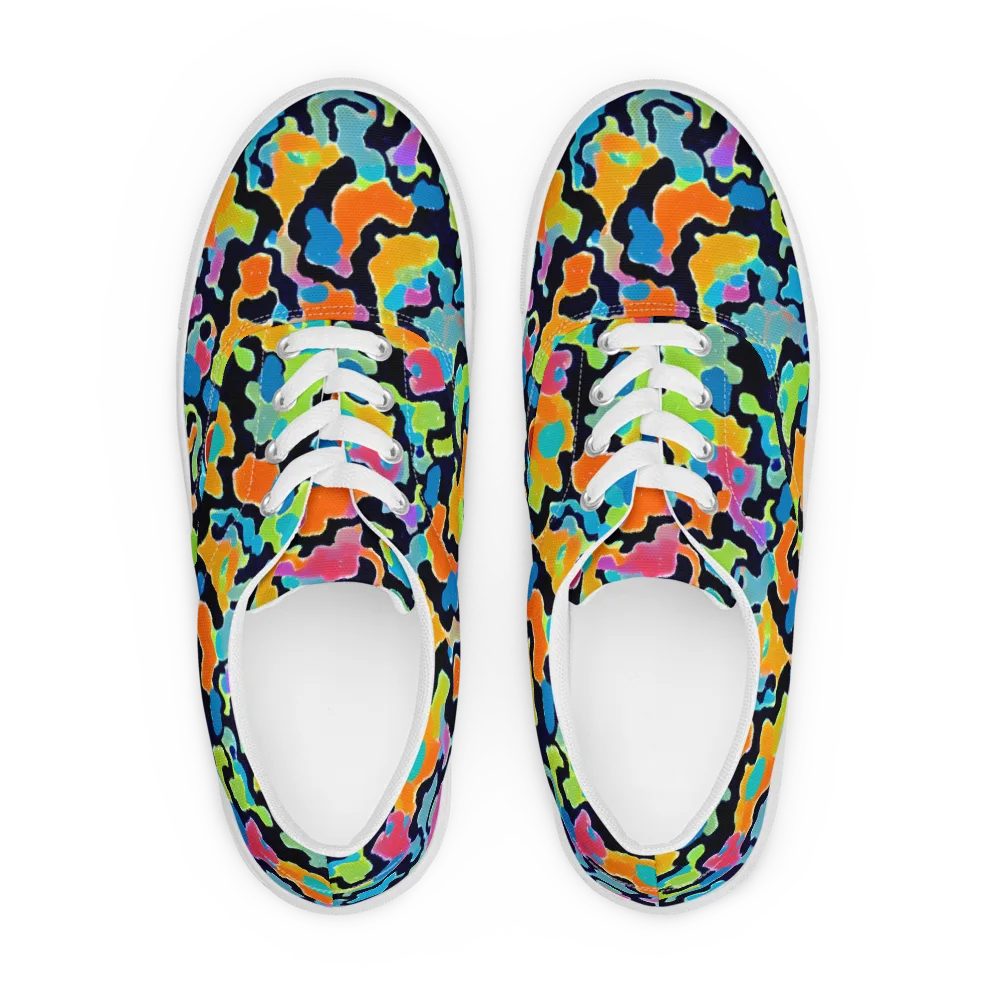Prism Ooze on Men's Lace-Up Canvas Shoes — Front
