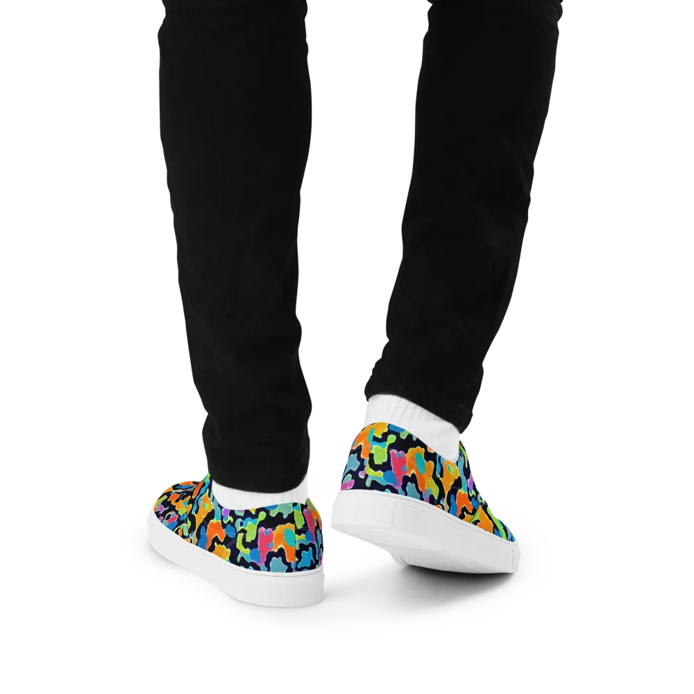 Prism Ooze on Men's Lace-Up Canvas Shoes — Back