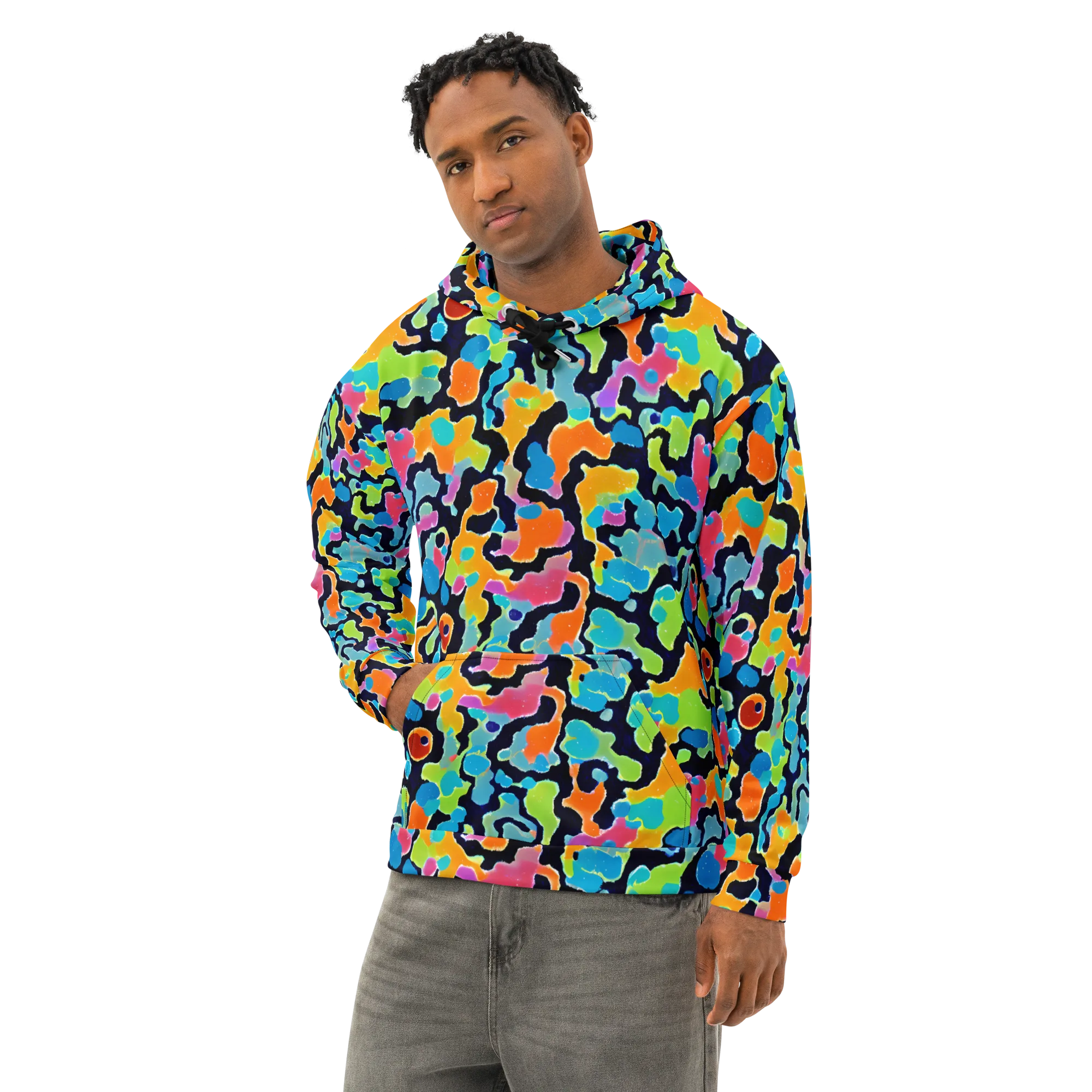 Prism Ooze on Cotton Hoodie — Left Front
