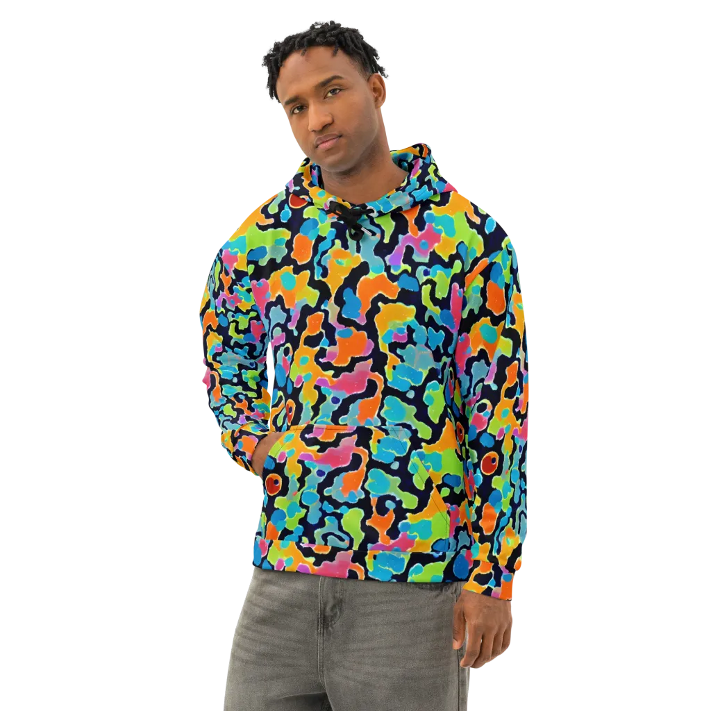 Prism Ooze on Cotton Hoodie — Left Front
