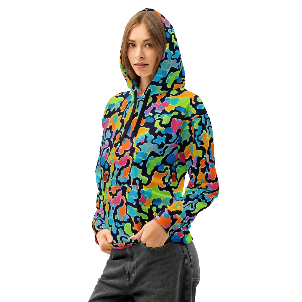 Prism Ooze on Cotton Hoodie — Left Front