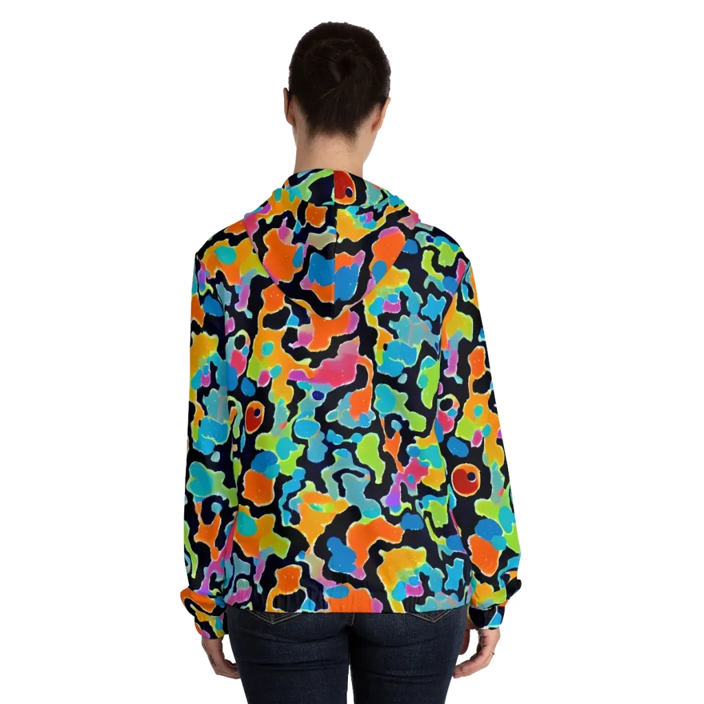 Prism Ooze on Women's Full-Zip Hoodie — Back On Person