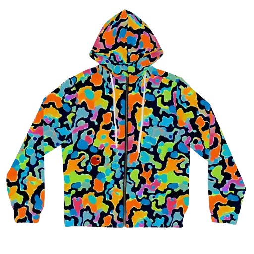 Prism Ooze on a Women's Full-Zip Hoodie