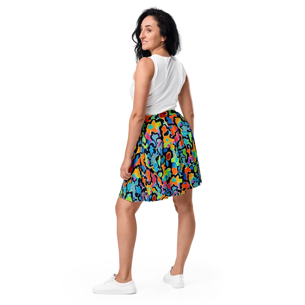 Prism Ooze on Skater Skirt — Back