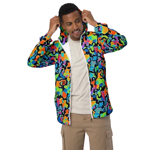 Prism Ooze on a Men's Windbreaker