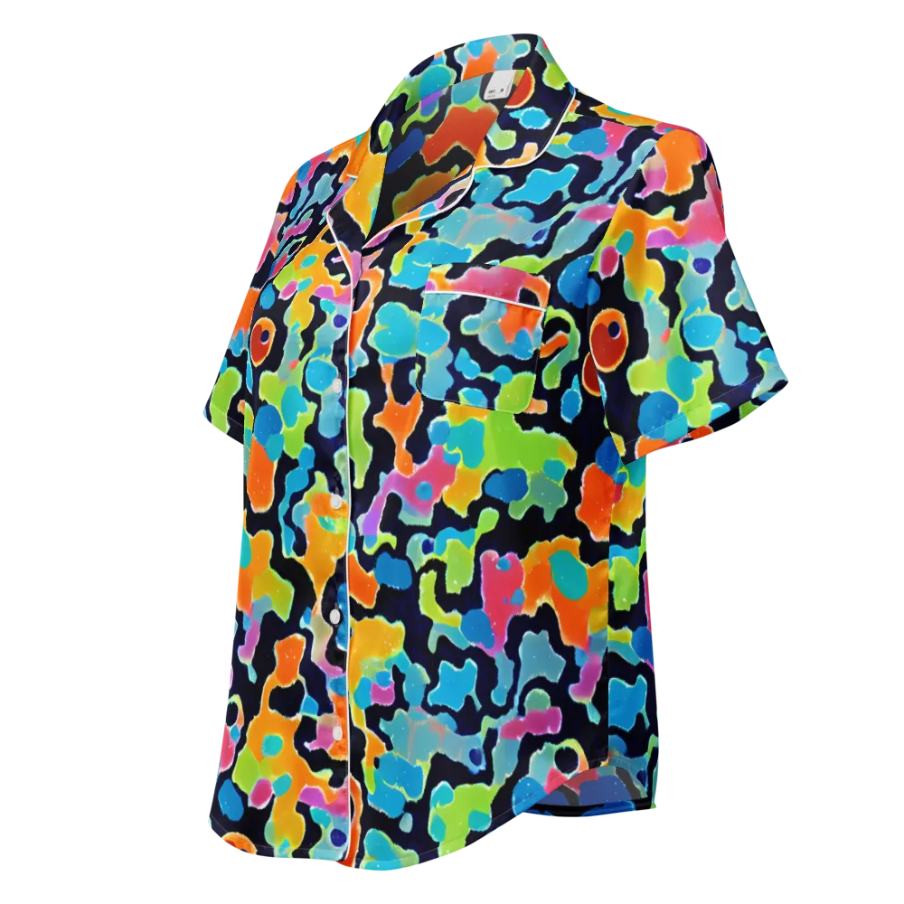 Prism Ooze on Women's Short Sleeve Pajama Top — Left Front