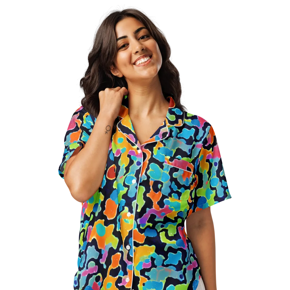 Prism Ooze on Women's Short Sleeve Pajama Top — Front