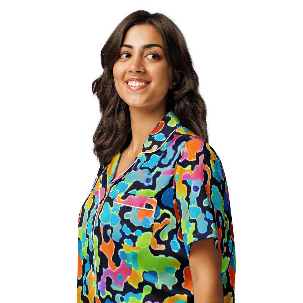 Prism Ooze on Women's Short Sleeve Pajama Top — Left Front