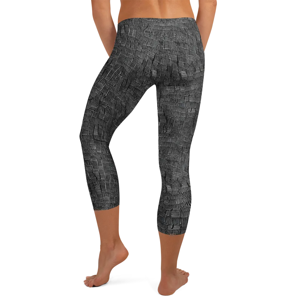 Noir Weave on Capri Leggings — Back