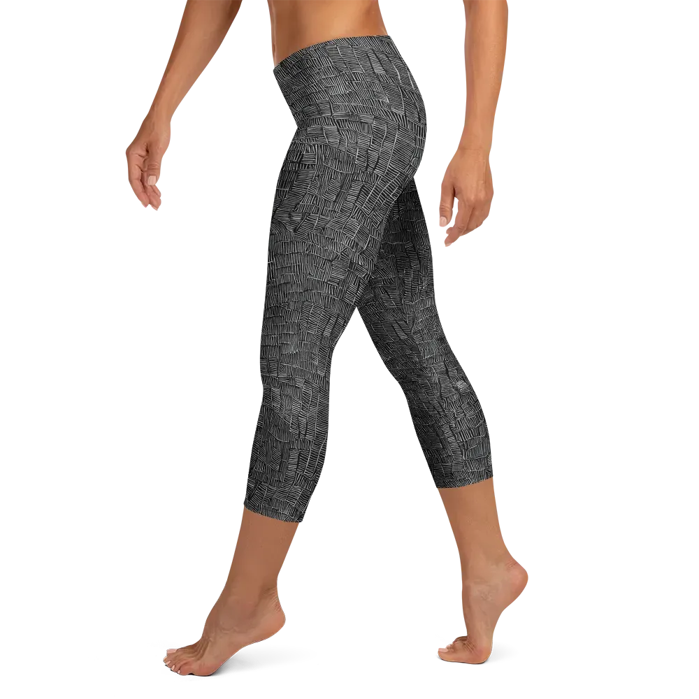 Noir Weave on Capri Leggings — Left