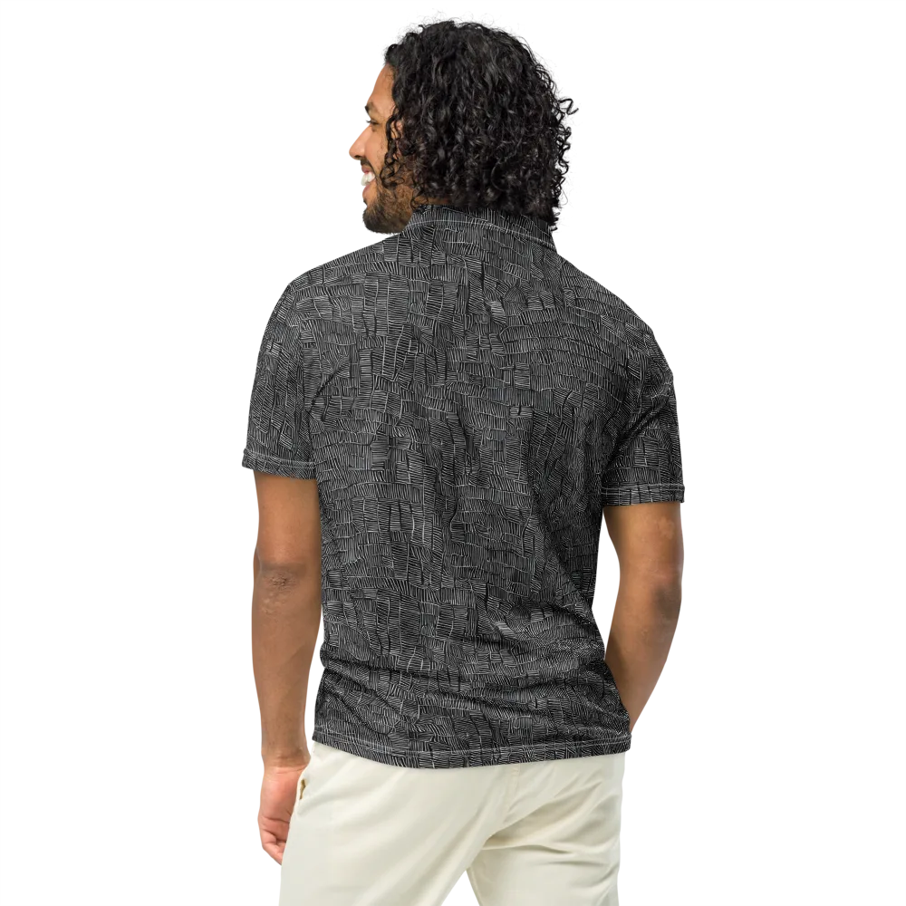 Noir Weave on Men's Slim Fit Polo Shirt — Back