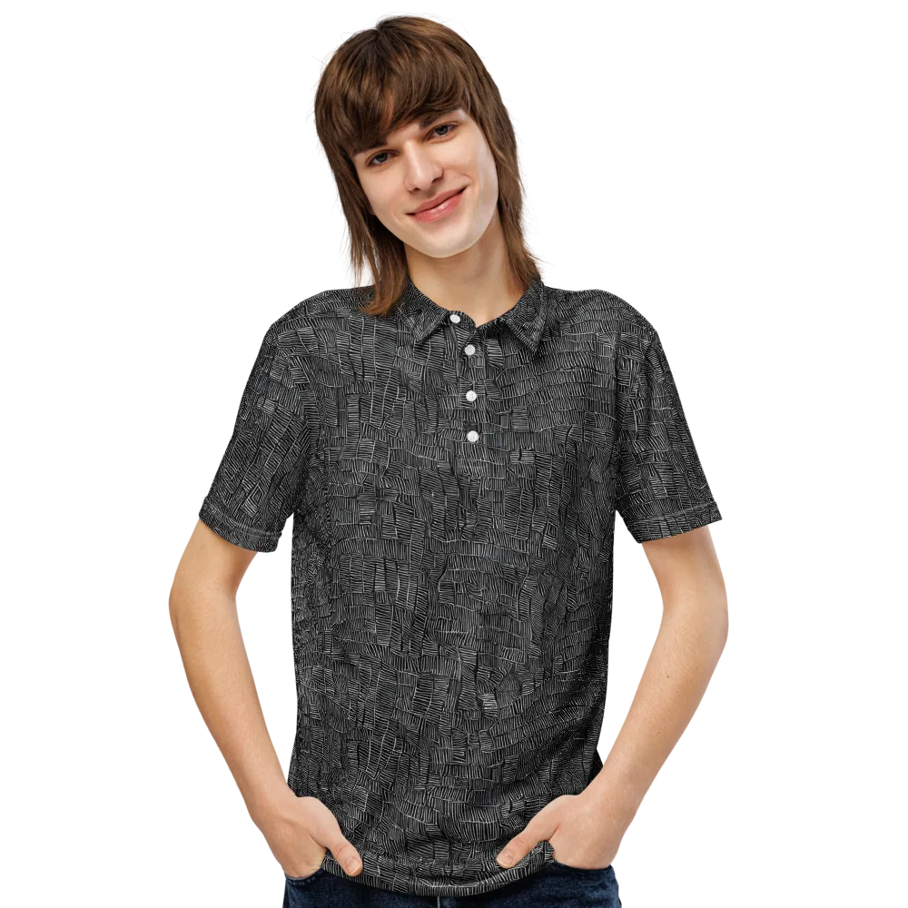 Noir Weave on Men's Slim Fit Polo Shirt — Front