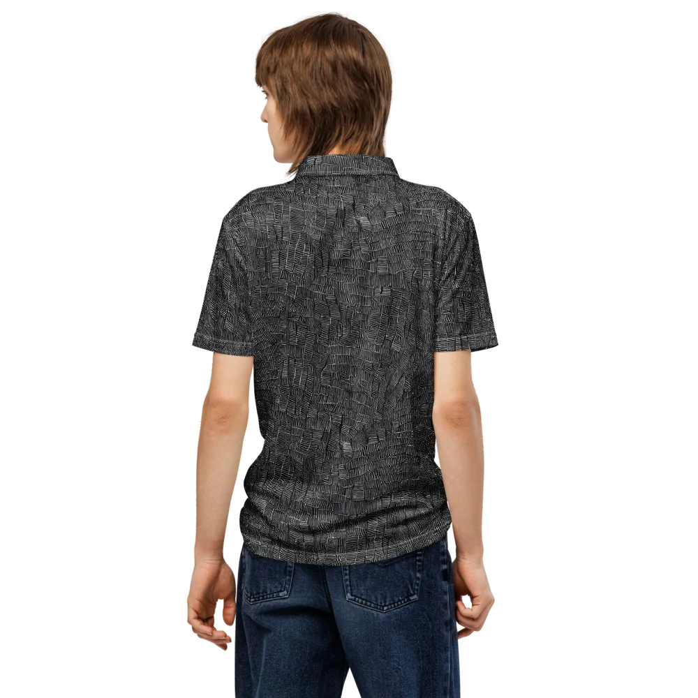 Noir Weave on Men's Slim Fit Polo Shirt — Back