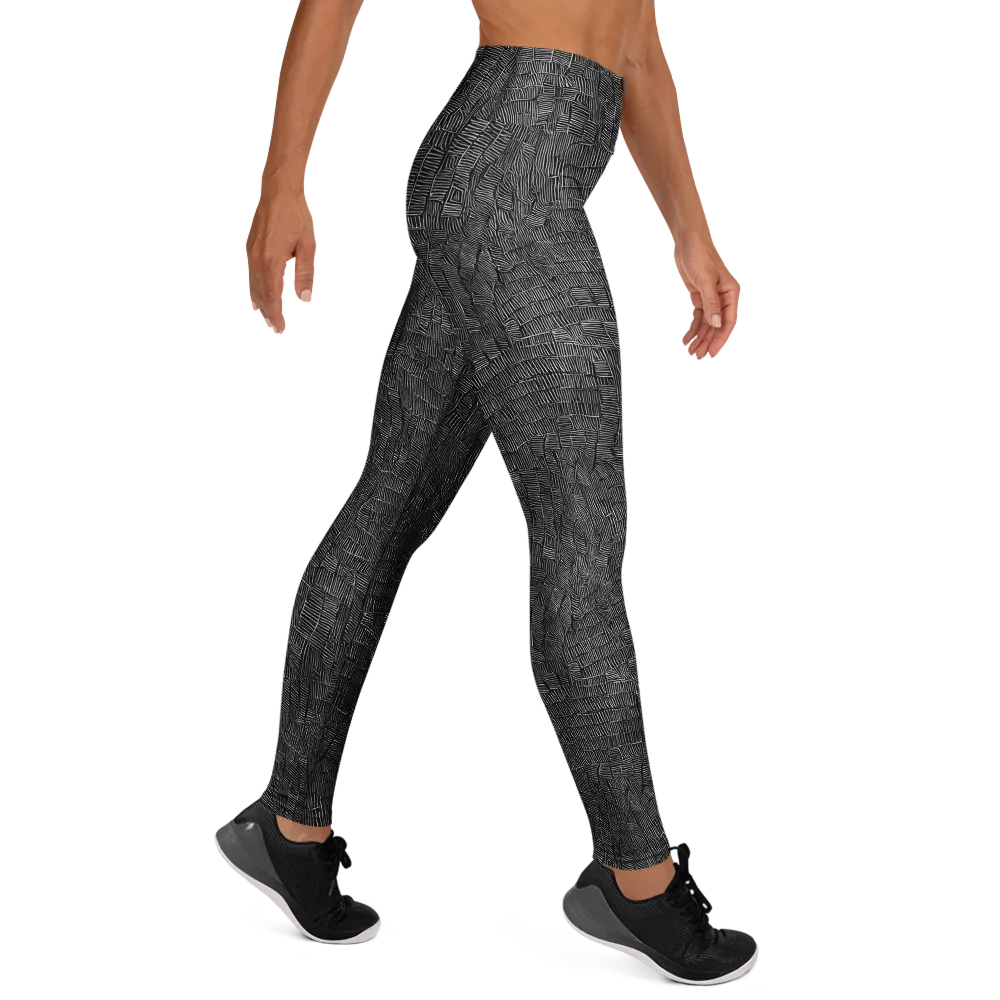 Noir Weave on Yoga Leggings — Right