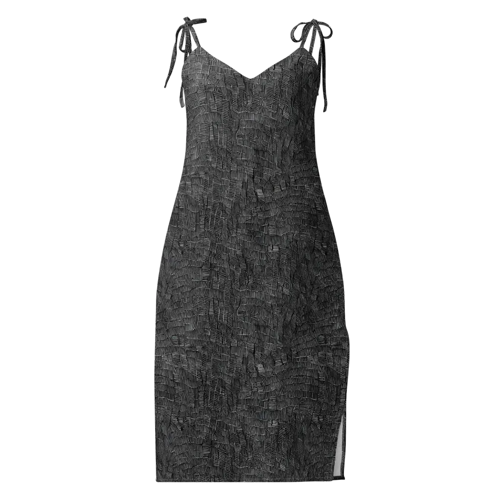 Noir Weave on Slip Dress — Front