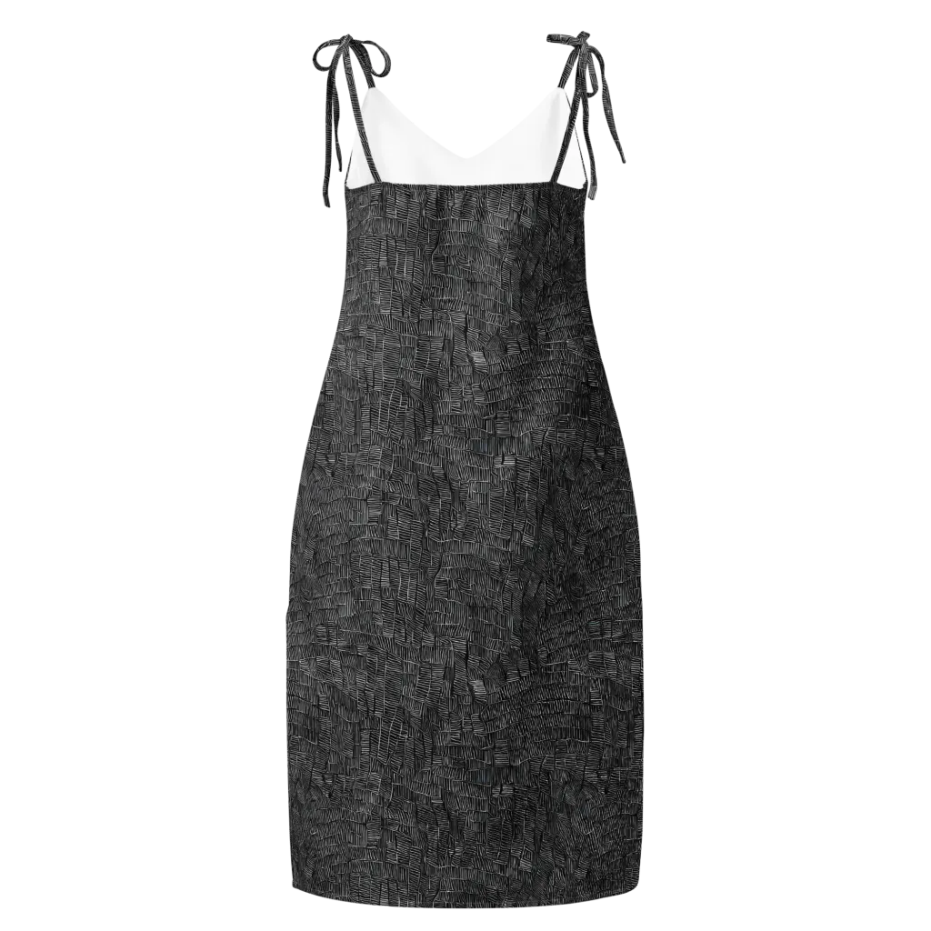 Noir Weave on Slip Dress — Back