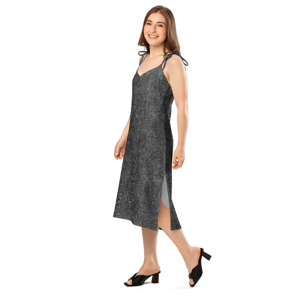 Noir Weave on Slip Dress — Left Front