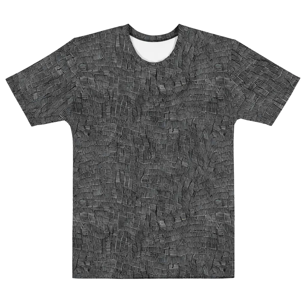 Noir Weave on Men's Cotton Crew Neck T-Shirt — Front
