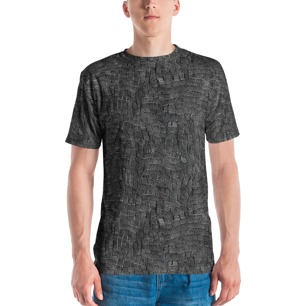 Noir Weave on Men's Crew Neck T-Shirt — Front