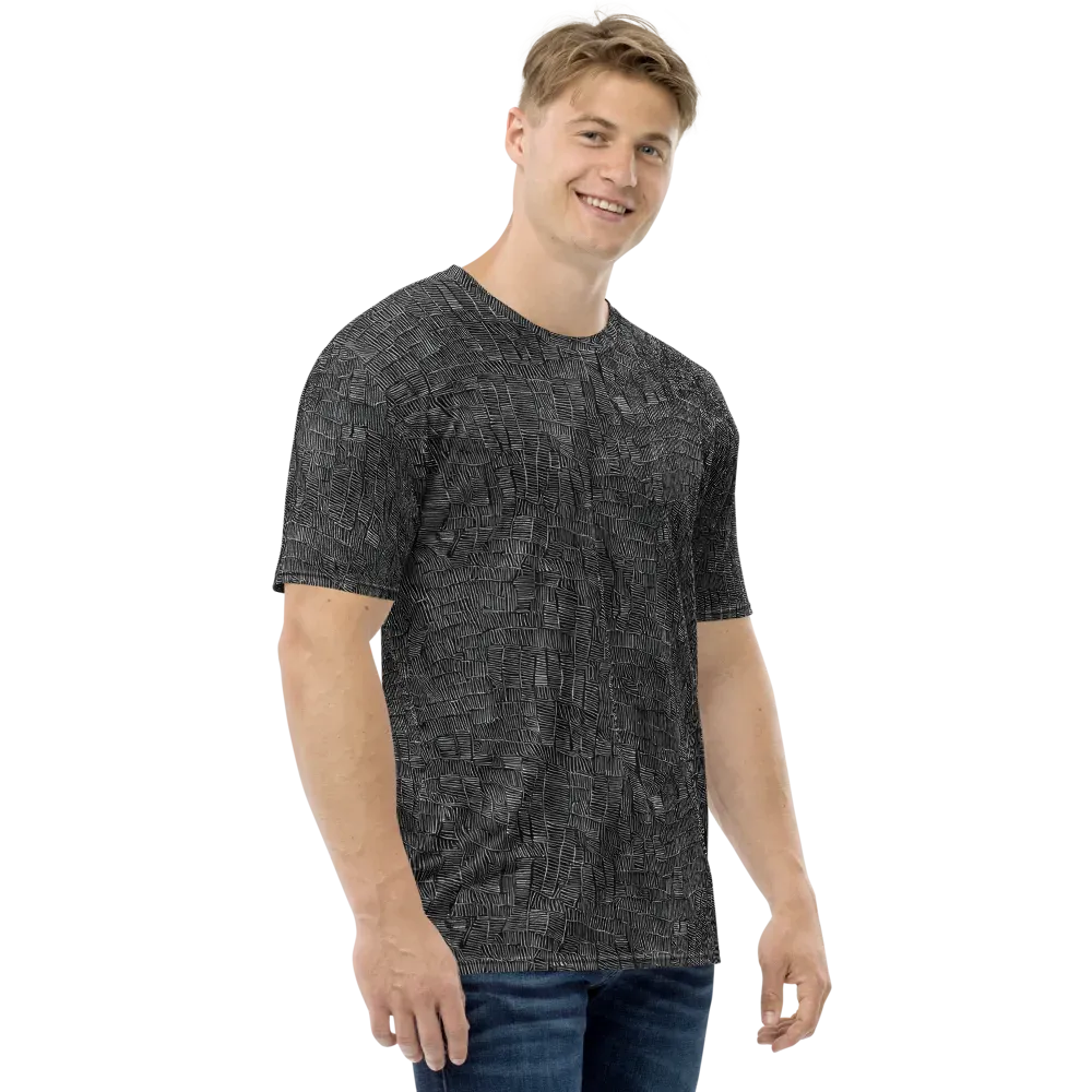 Noir Weave on Men's Crew Neck T-Shirt — Right